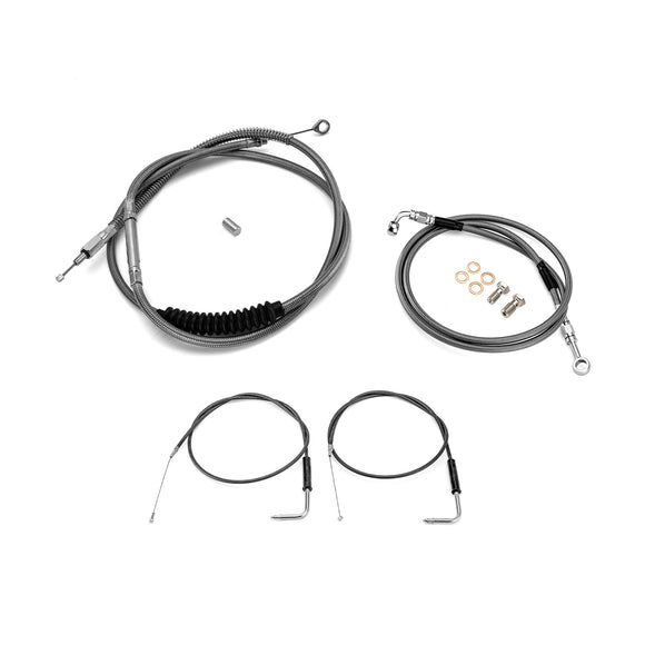 Non - ABS Hydraulic Brake Line&Clutch Cable&Throttle Cable Kit for Harley Sportster 883 Iron/1200 Iron (for 12" - 14" Handlebar w/Non - ABS) - Mofun - 90109248