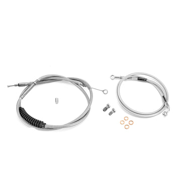 Non - ABS Hydraulic Front Brake Line, Clutch Cable Kit for Harley Sportster 883 Iron/Custom XL (for 10" Handlebar w/Non - ABS) - Mofun - 90109241