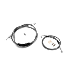 Non - ABS Hydraulic Front Brake Line, Clutch Cable Kit for Harley Sportster 883 Iron/Custom XL (for 10" Handlebar w/Non - ABS) - Mofun - 90109242
