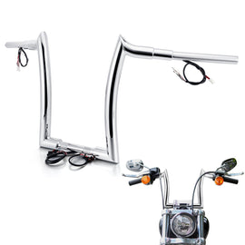 14" Pre - wired Horn Style Ape Bar Handlebar for Harley Softails/Dynas/Sportsters & Touring Road King - Mofun - 90101653