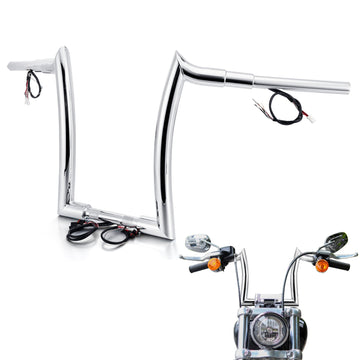 14" Pre - wired Horn Style Ape Bar Handlebar for Harley Softails/Dynas/Sportsters & Touring Road King - Mofun - 90101653