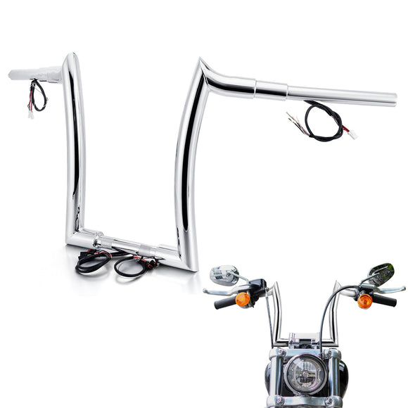14" Pre - wired Horn Style Ape Bar Handlebar for Harley Softails/Dynas/Sportsters & Touring Road King - Mofun - 90101653