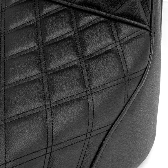 One Piece Driver & Passenger Two Up Seat Black Double Stitching for 2018 - 2024 Harley Softail Street Bob/Heritage Classic - Mofun - 90304006