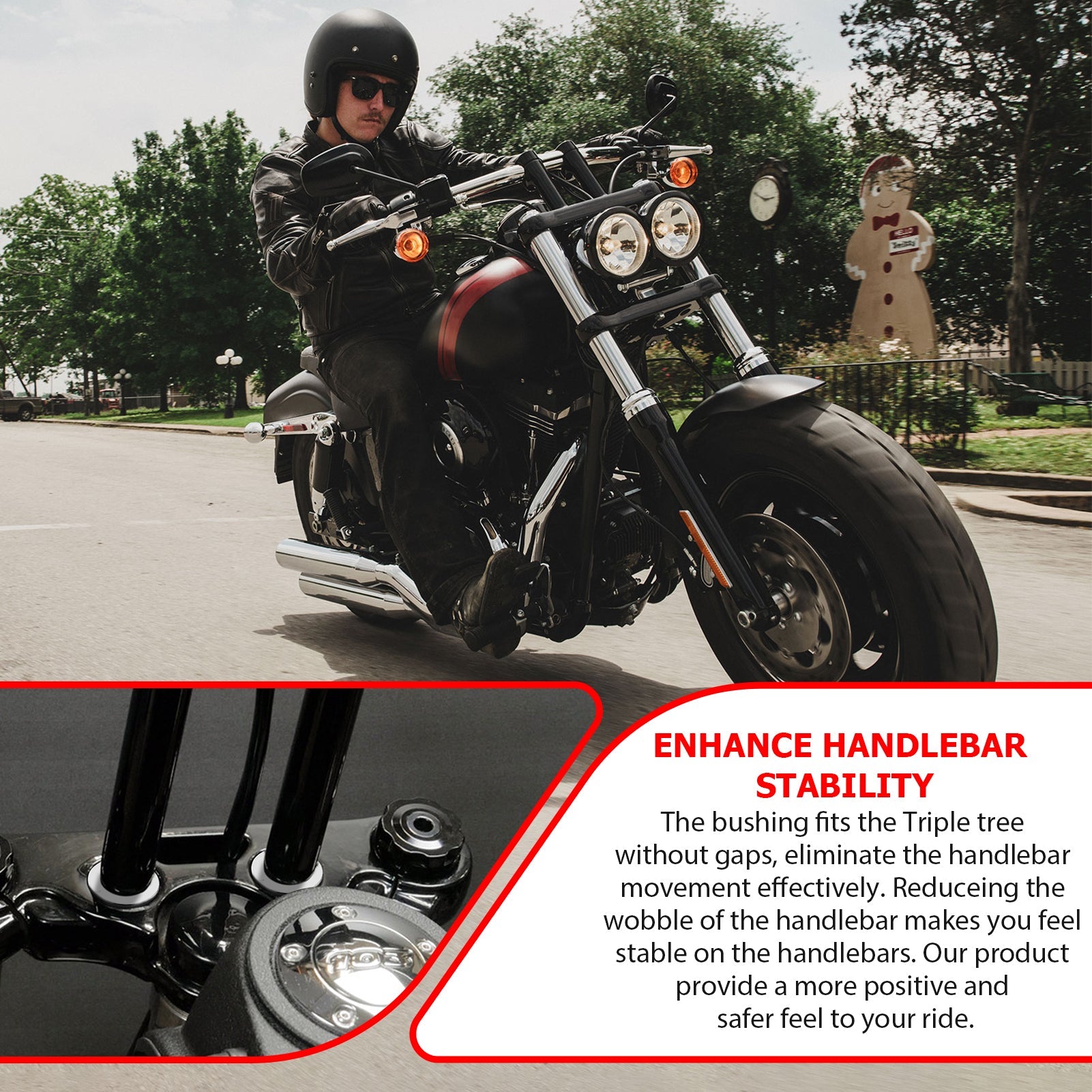 1973 - 2017 Harley Softail/Dyna/FXR CNC Solid Billet Aluminum Handlebar Riser Bushings - Mofun - 90104011