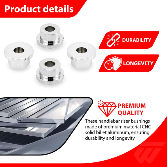 1973 - 2017 Harley Softail/Dyna/FXR CNC Solid Billet Aluminum Handlebar Riser Bushings - Mofun - 90104011