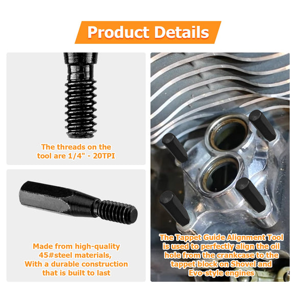 1977 - 1990 Harley Davidson Big Twins 4x Oil Pump Tappet Guide Alignment Tool - Mofun - 90901016