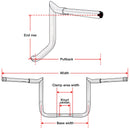 1986 - 2023 Harley Street Glide / Electra Glide 1" Clamp 12" Rise Meathook Bar Handlebar - Mofun - HD046 - E