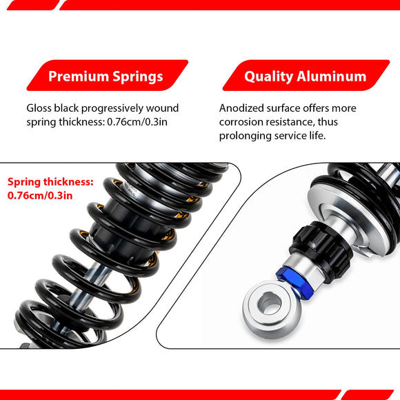 1991 - 2017 Harley Dyna & 1988 - 2022 Harley Sportster Models 12" Remote Reservoir Piggyback Rear Shocks - Mofun - 90105035