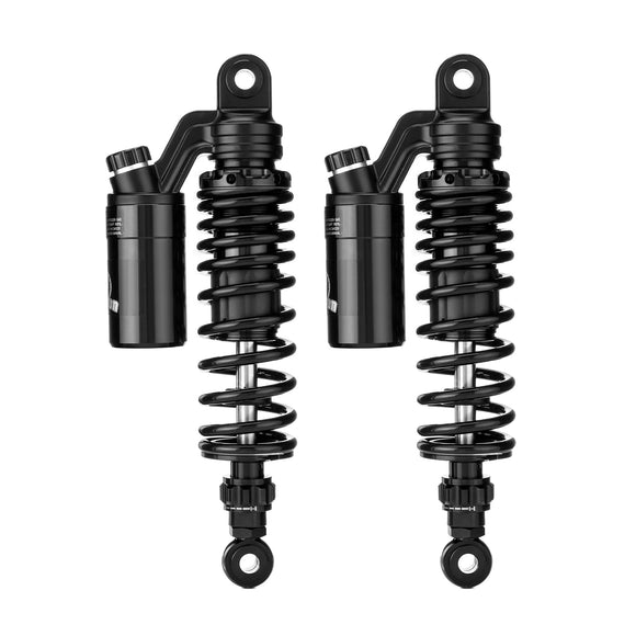1991 - 2017 Harley Dyna & 1988 - 2022 Harley Sportster Models 12" Remote Reservoir Piggyback Rear Shocks - Mofun - 90105035
