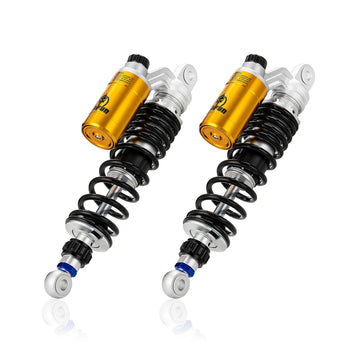 1991 - 2017 Harley Dyna & 1988 - 2022 Harley Sportster Models 13.4" Remote Reservoir Piggyback Rear Shocks - Mofun - 90105036