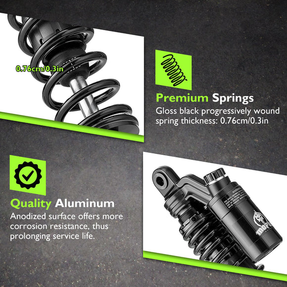 1991 - 2017 Harley Dyna & 1988 - 2022 Harley Sportster Models 13.4" Remote Reservoir Piggyback Rear Shocks - Mofun - 90105037