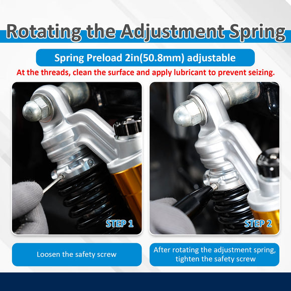 1991 - 2017 Harley Dyna & 1988 - 2022 Harley Sportster Models 13.4" Remote Reservoir Piggyback Rear Shocks - Mofun - 90105037