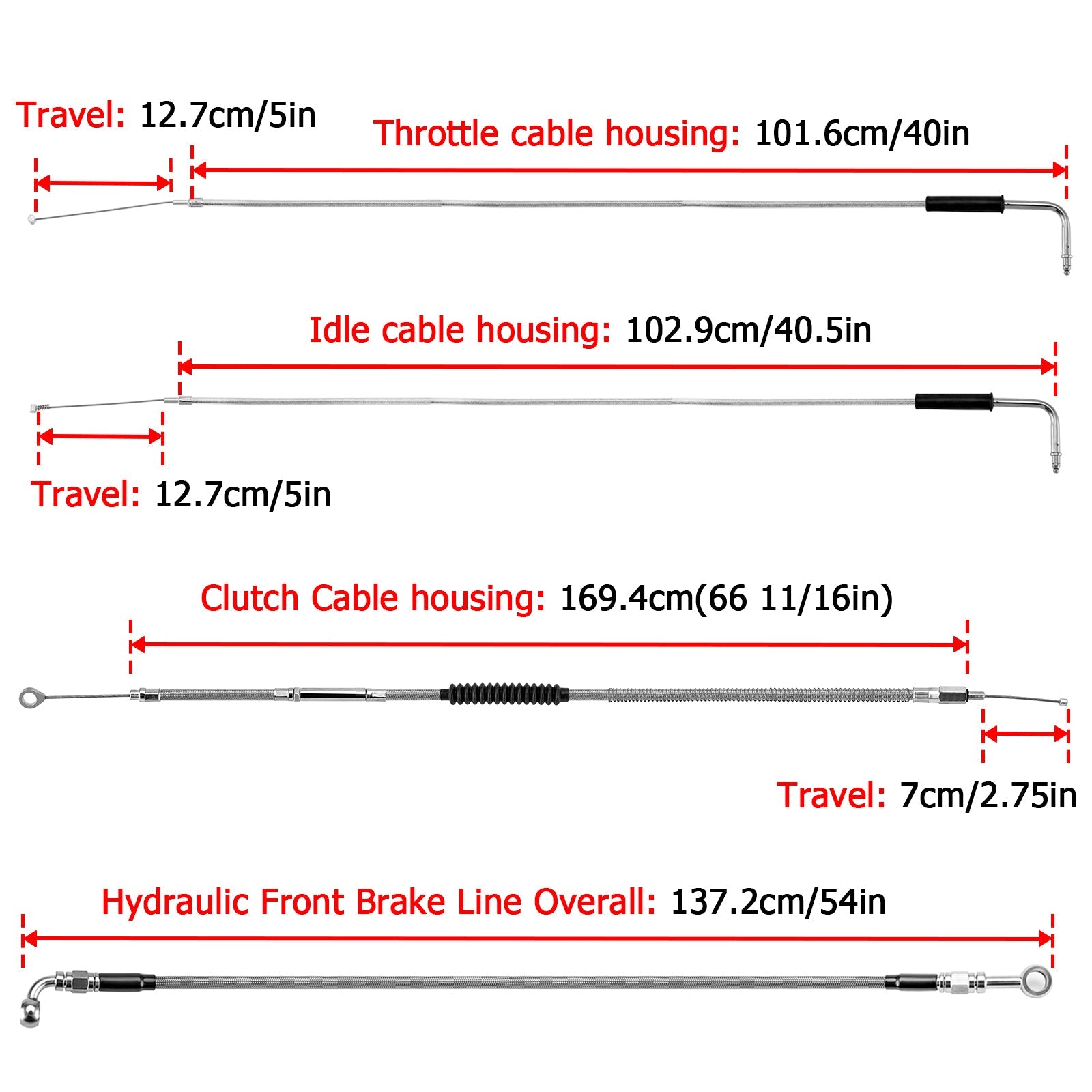 1993 - 2005 Harley Dyna Wide Glide 12" Ape Monkey Bar Handlebar with Non - ABS Cable Kit - Mofun - 90101001+90109225