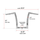 1993 - 2005 Harley Dyna Wide Glide FXDWG Chrome 12" Monkey Bagger Bar Handlebar with Non - ABS Cable Kit - Mofun - 90101171+90109225