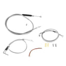 1993 - 2005 Harley Dyna Wide Glide FXDWG Non - ABS Extended Handlebar Throttle and Idle Cable&Clutch Cable&Front Brake Line (for 12" - 14" Handlebar) - Mofun - 90109268