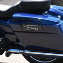 1993 - 2013 Harley Road King Road Glide Aluminum Black Juxtaposition Type Dotted Pattern Saddlebag Latch Cover - Mofun - 90705008