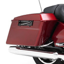 1993 - 2013 Harley Road King Road Glide Aluminum Black Juxtaposition Type Dotted Pattern Saddlebag Latch Cover - Mofun - 90705008