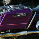 1993 - 2013 Harley Road King Road Glide Aluminum Black Juxtaposition Type Dotted Pattern Saddlebag Latch Cover - Mofun - 90705008