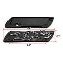 1993 - 2013 Harley Road King Street Glide Aluminum Black Flame Pattern Saddlebag Latch Cover - Mofun - 90705006