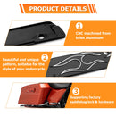 1993 - 2013 Harley Road King Street Glide Aluminum Black Flame Pattern Saddlebag Latch Cover - Mofun - 90705006