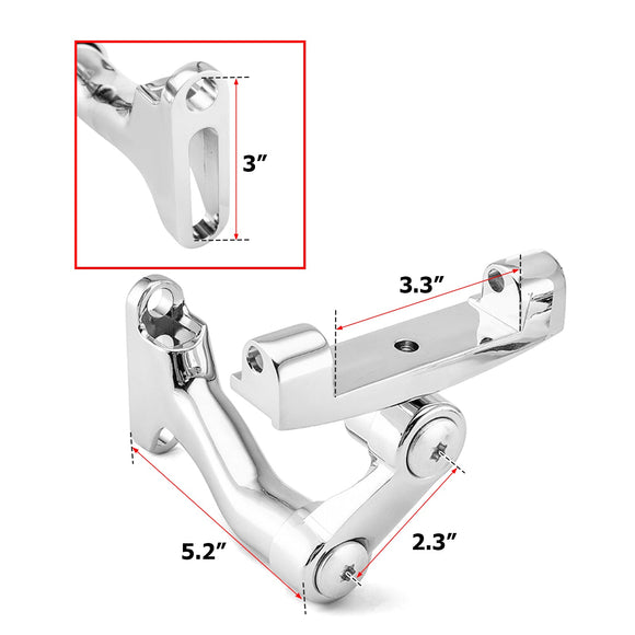 1993 - later Harley Touring Models Chrome Zinc Alloy Rear Passenger Adjustable Floorboard Mount - Mofun - 90406005
