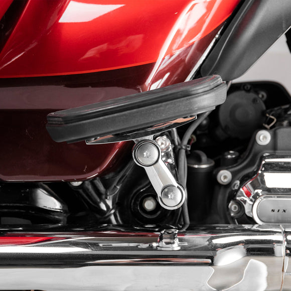 1993 - later Harley Touring Models Chrome Zinc Alloy Rear Passenger Adjustable Floorboard Mount - Mofun - 90406005