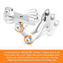 1993 - later Harley Touring Models Chrome Zinc Alloy Rear Passenger Adjustable Floorboard Mount - Mofun - 90406005