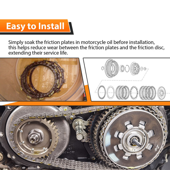 1994 - 1997 Harley Davidson Sportster XL Touring Softail Dyna & FXR Big Twin Models Clutch Steel Plate & Clutch Friction Plates Kit - Mofun - 90507008