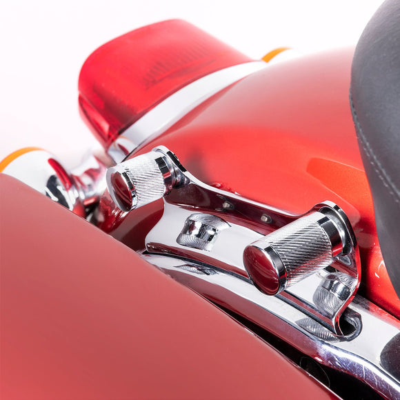 1994 - 2024 Harley Touring Knurling of Beveled Cuts Chrome Docking Hardware Covers - Mofun - 90703008