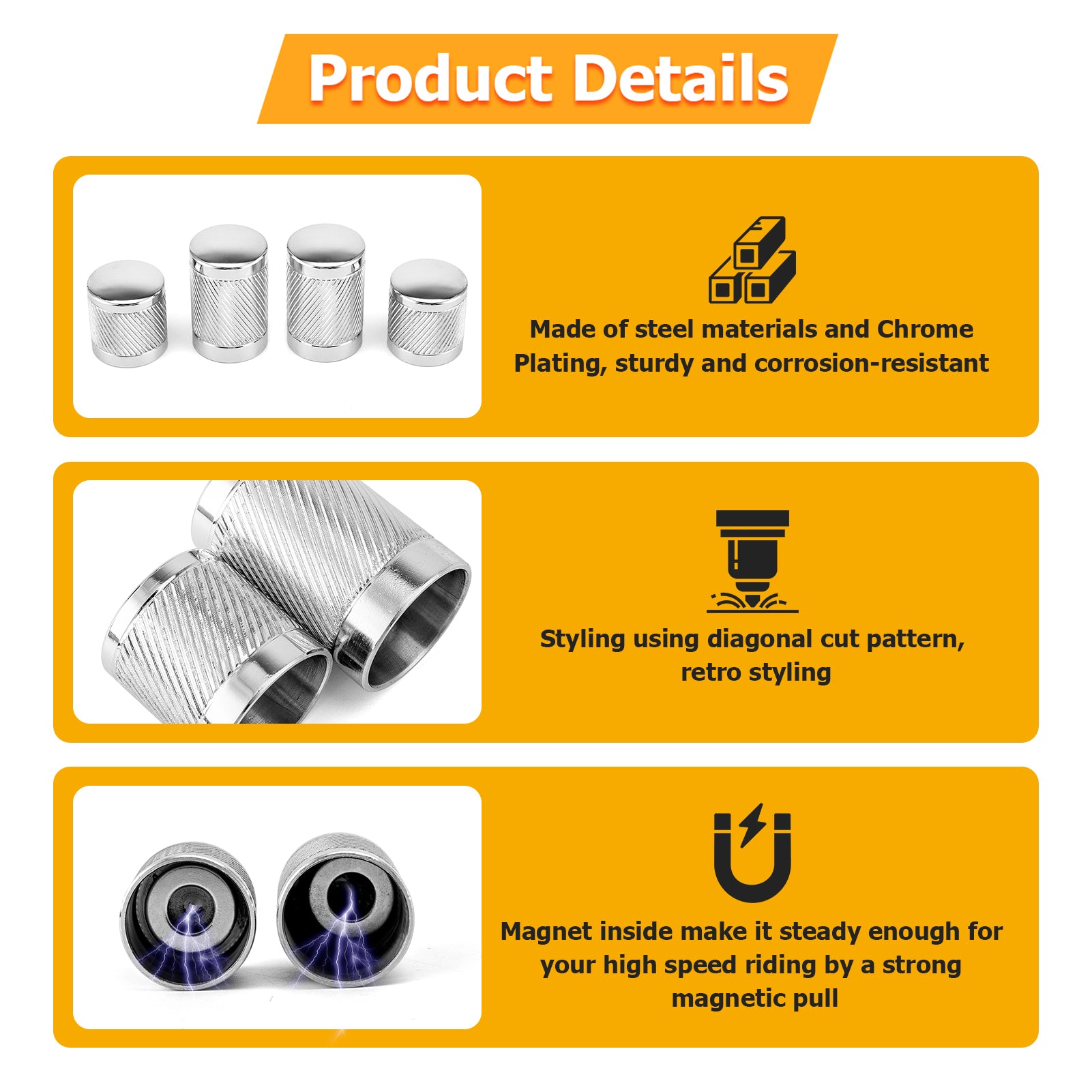 1994 - 2024 Harley Touring Knurling of Beveled Cuts Chrome Docking Hardware Covers - Mofun - 90703008