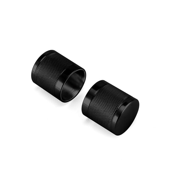 1994 - 2024 Harley Touring Softail Dyna 2Pcs Black Knurled Short Docking Hardware Covers - Mofun - 90703015