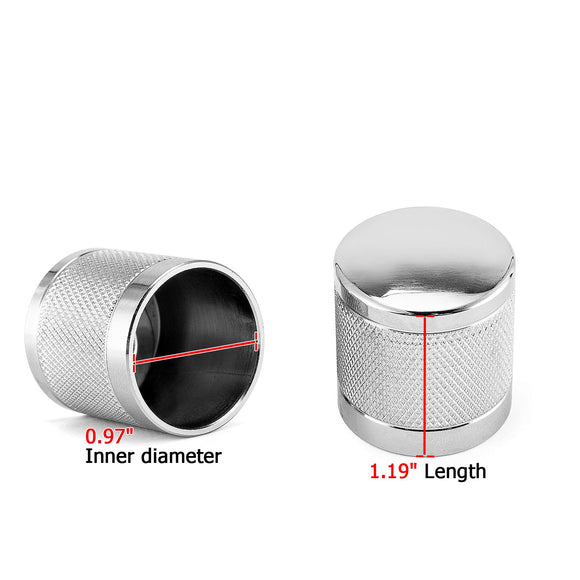 1994 - 2024 Harley Touring Softail Dyna 2Pcs Chrome Knurled Short Docking Hardware Covers - Mofun - 90703014