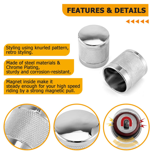 1994 - 2024 Harley Touring Softail Dyna 2Pcs Chrome Knurled Short Docking Hardware Covers - Mofun - 90703014