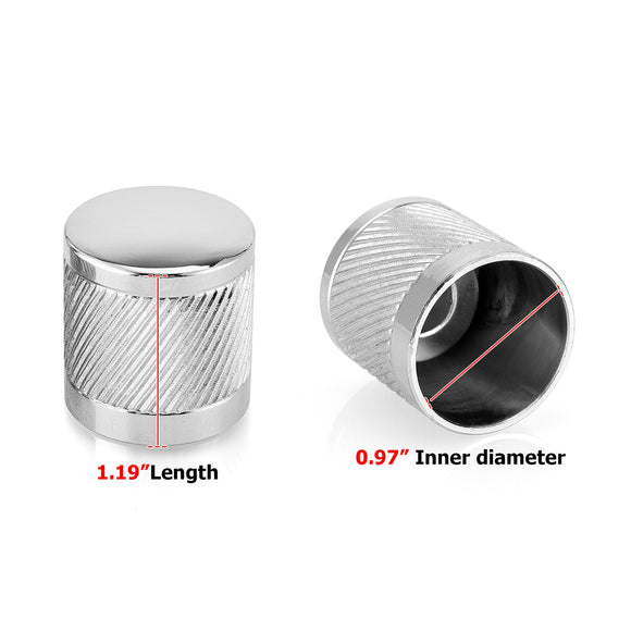1994 - 2024 Harley Touring Softail Dyna 2Pcs Chrome Knurling of Beveled Cuts Short Docking Hardware Covers - Mofun - 90703010