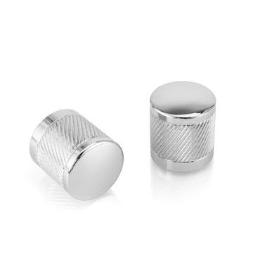 1994 - 2024 Harley Touring Softail Dyna 2Pcs Chrome Knurling of Beveled Cuts Short Docking Hardware Covers - Mofun - 90703010