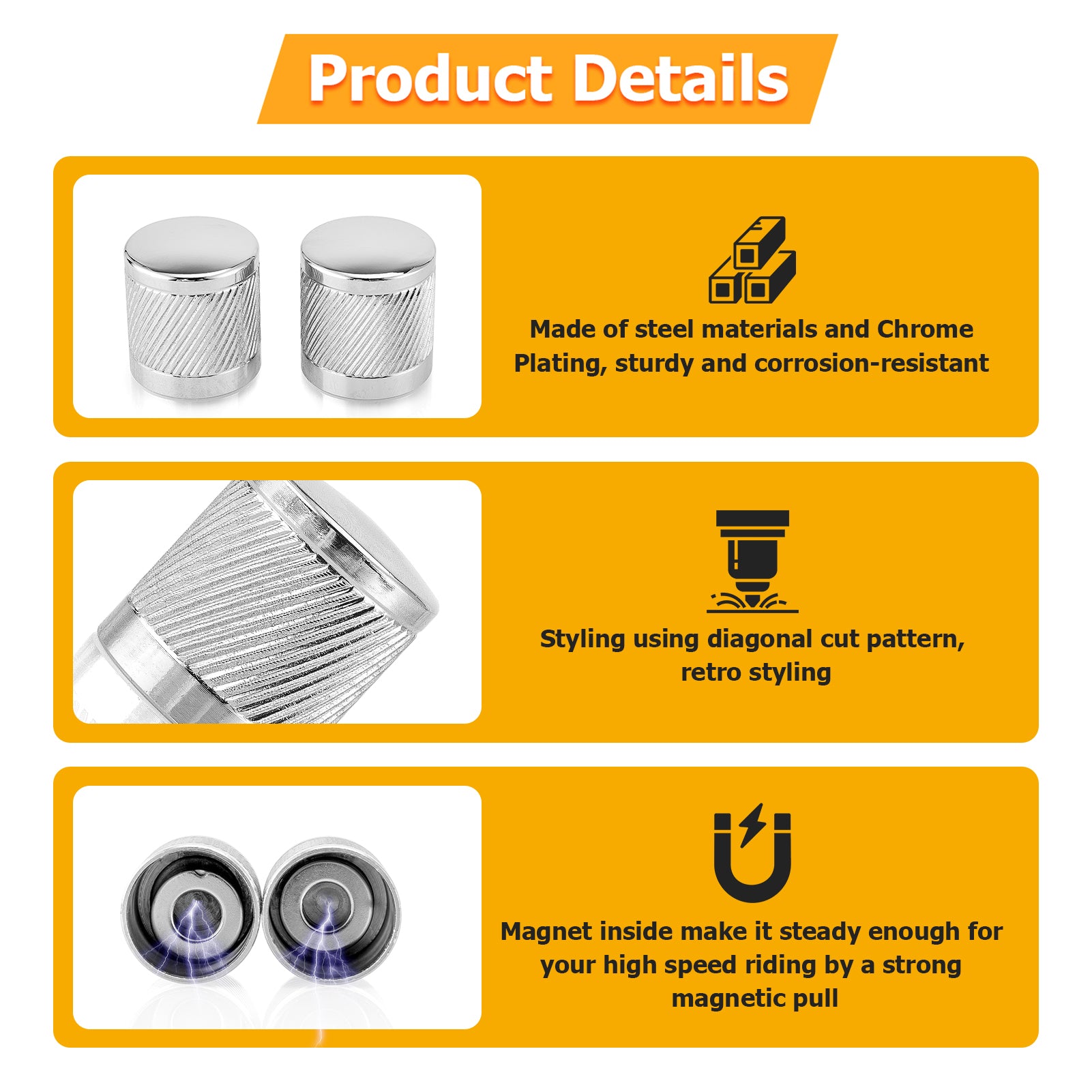 1994 - 2024 Harley Touring Softail Dyna 2Pcs Chrome Knurling of Beveled Cuts Short Docking Hardware Covers - Mofun - 90703010