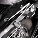 1994 - 2024 Harley Touring Softail Dyna 2Pcs Chrome Knurling of Beveled Cuts Short Docking Hardware Covers - Mofun - 90703010