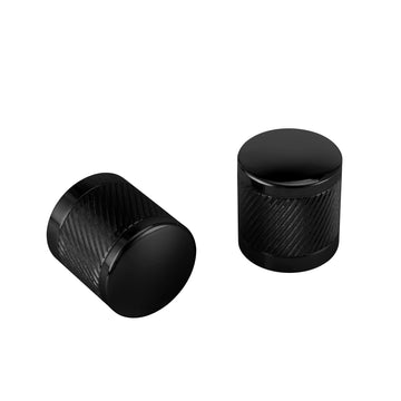 1994 - 2024 Harley Touring Softail Dyna 2Pcs Gloss Black Knurling of Beveled Cuts Short Docking Hardware Covers - Mofun - 90703011