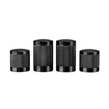 1994 - 2024 Harley Touring Steel Gloss Black Knurled Docking Hardware Covers - Mofun - 90703013