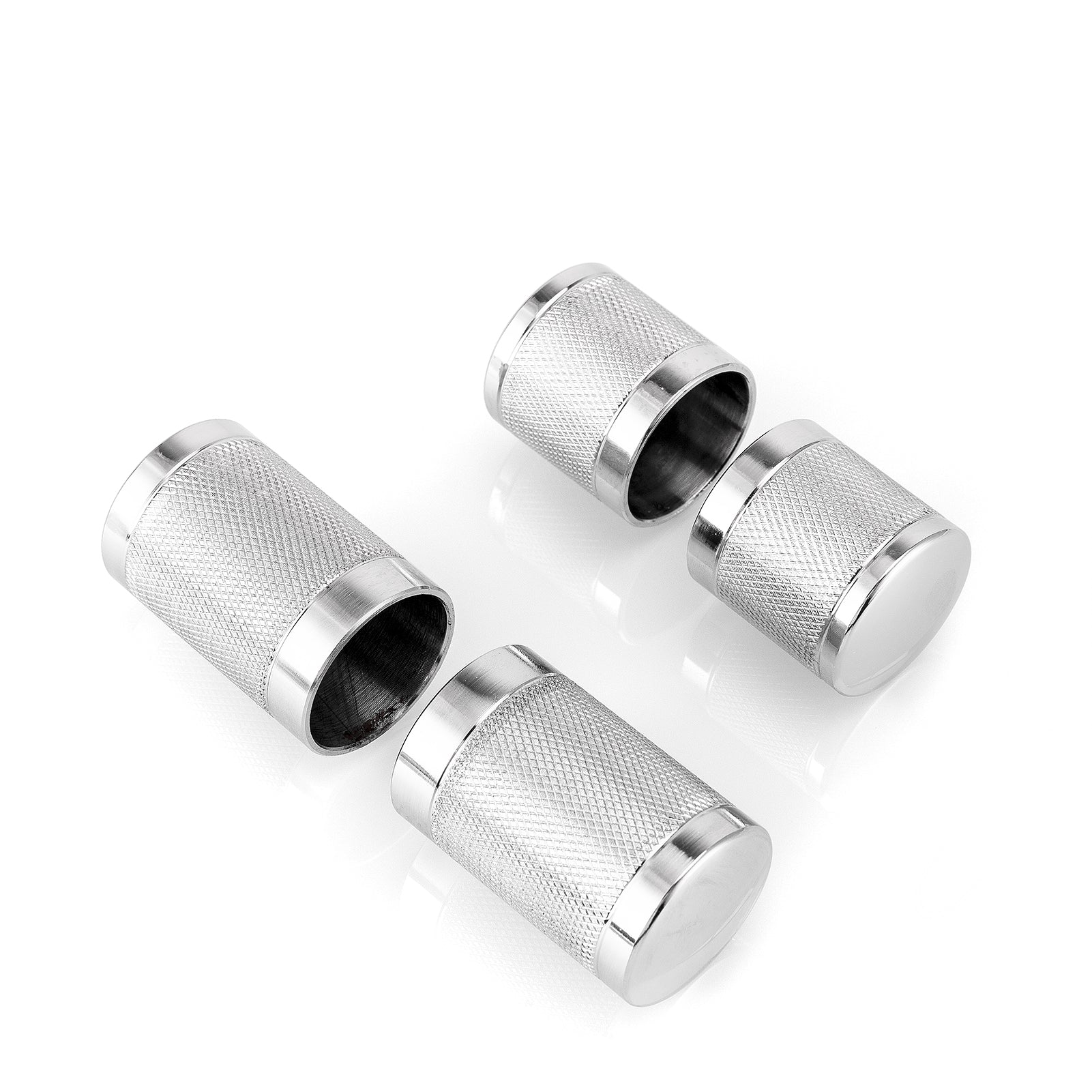 1994 - 2024 Harley Touring Steel Knurled Chrome Docking Hardware Covers - Mofun - 90703012