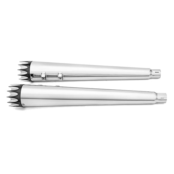 1995 - 2016 Harley Touring Chrome 4.4" Megaphone Style Slip - On Mufflers Exhaust, Exhaust Pipes - Mofun - 90501035