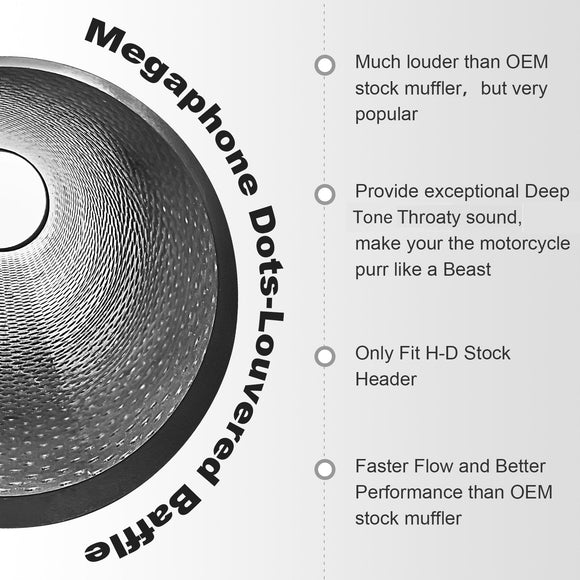 1995 - 2016 Harley Touring Chrome 4.4" Megaphone Style Slip - On Mufflers Exhaust, Exhaust Pipes - Mofun - 90501035