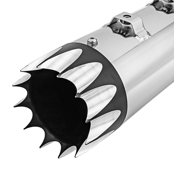 1995 - 2016 Harley Touring Chrome 4.4" Megaphone Style Slip - On Mufflers Exhaust, Exhaust Pipes - Mofun - 90501035