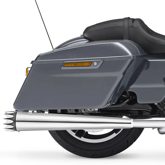 1995 - 2016 Harley Touring Chrome 4.4" Megaphone Style Slip - On Mufflers Exhaust, Exhaust Pipes - Mofun - 90501035
