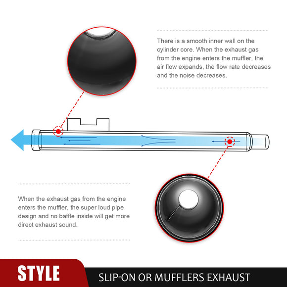 1995 - 2016 Harley Touring Dresser Bagger Chrome 2.5" Slip - On Exhaust Muffler - Mofun - 90501006