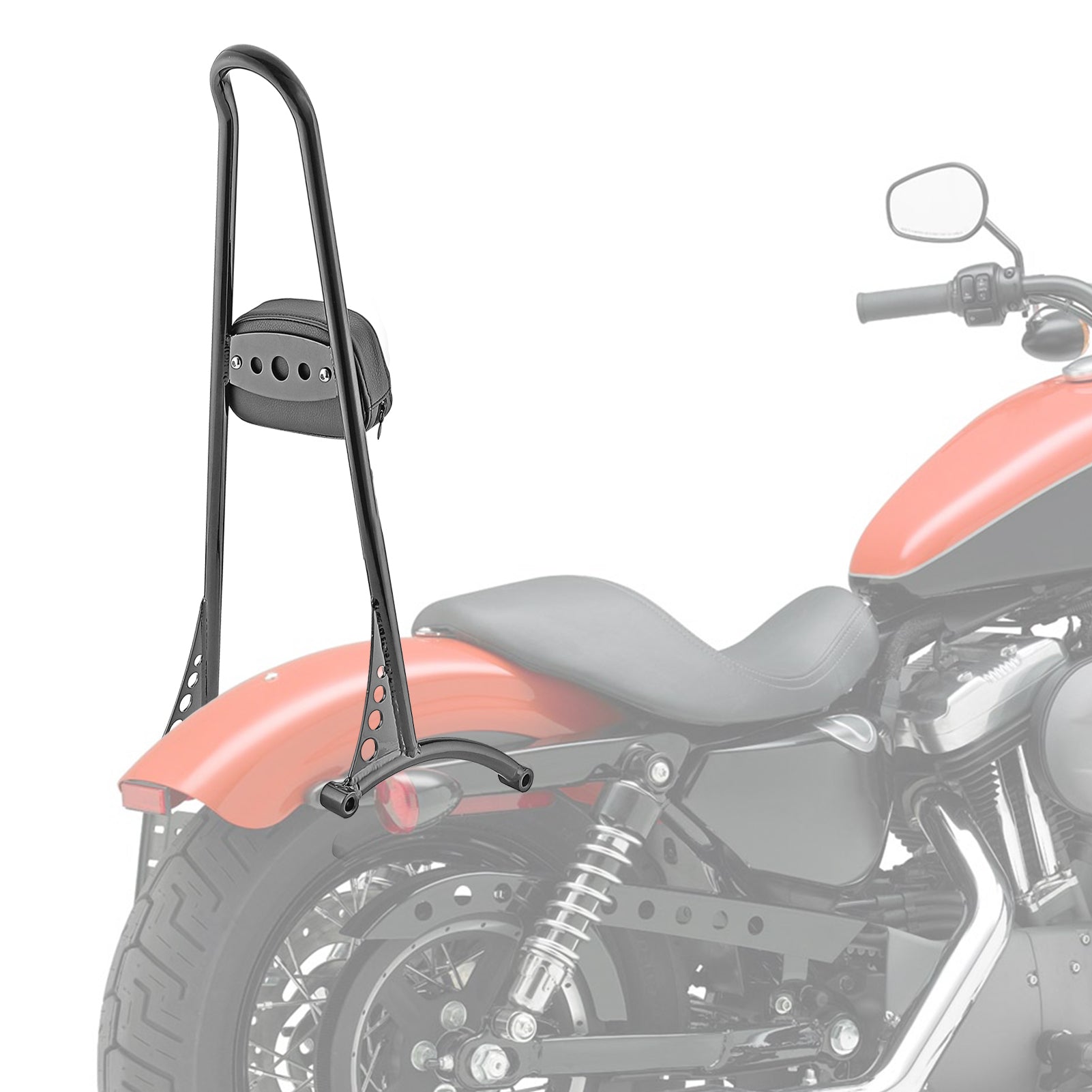 Triple Plating Tall Sissy Bar Backrest W/ Pad – For Harley Sportster XL 883 1200
