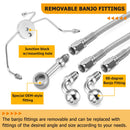 1996 - 2006 Harley Touring Extended Length Non - ABS Hydraulic Front Brake Line, Throttle and Idle Cable and Clutch Cable Kit (for 16" - 18" Handlebar without ABS) - Mofun - 90109204