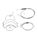 1996 - 2006 Harley Touring Road Glide/Road King Extended Length Non - ABS Hydraulic Front Brake Line, Throttle and Idle Cable and Clutch Cable Kit (for 16" - 18" Handlebar Non - ABS) - Mofun - 90109216