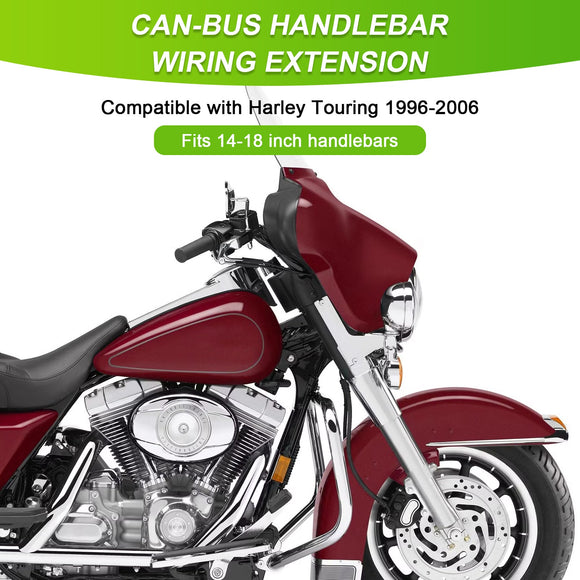 1996 - 2006 Harley Touring Road King Road Glide Plug&Play 14" - 18" Handlebar Extension Wire W/ Throttle - By - Wire Extend - Mofun - 90107050