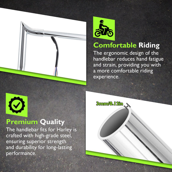 1996 - 2006 Harley Touring with Batwing Fairing Models 10" Pre - wired Bagger Ape Bar - Sharp Handlebar - Mofun - 90101711